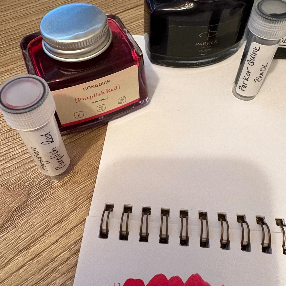 Fountain‎ Pen Ink Samples – 5 Mini Vials | Hongdian Parker Noodler’s Journaling